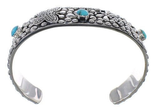 Butterfly Dragonfly Turquoise Sterling Silver Cuff Bracelet CX49469