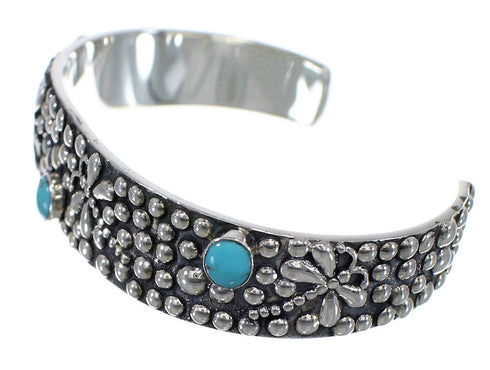 Turquoise Butterfly Dragonfly Sterling Silver Cuff Bracelet CX49473
