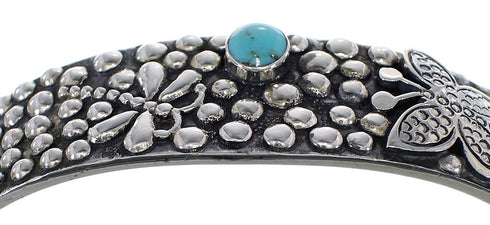 Turquoise Butterfly Dragonfly Sterling Silver Cuff Bracelet CX49473
