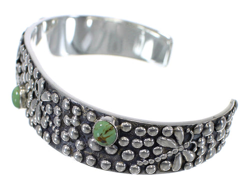 Turquoise Butterfly Dragonfly Southwest Silver Cuff Bracelet CX49474