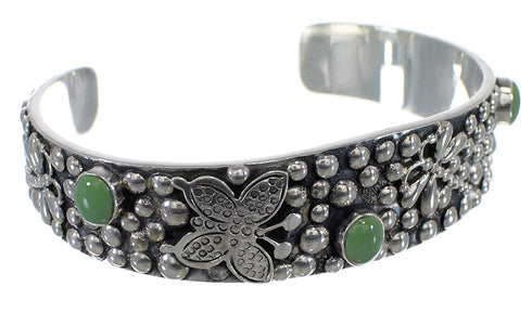Turquoise Silver Butterfly Dragonfly Southwest Cuff Bracelet CX49476