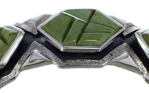 Sterling Silver Turquoise Inlay Southwest Cuff Bracelet CX49132