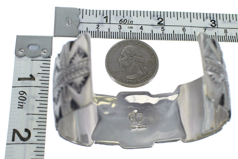 Southwest Sterling Silver Turquoise Inlay Cuff Bracelet CX49136