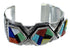 Authentic Sterling Silver Southwest Multicolor Cuff Bracelet CX49157