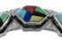 Authentic Sterling Silver Southwest Multicolor Cuff Bracelet CX49157