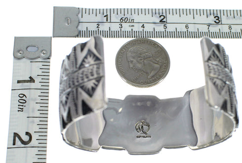 Authentic Sterling Silver Southwest Multicolor Cuff Bracelet CX49157