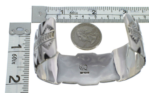 Authentic Sterling Silver Multicolor Southwest Cuff Bracelet CX49161