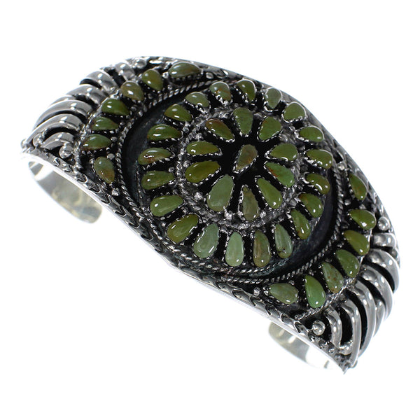 Genuine Sterling Silver Turquoise Southwest Cuff Bracelet CX49385