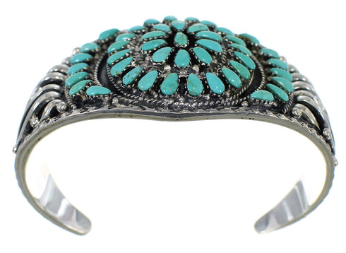 Genuine Sterling Silver Southwest Turquoise Cuff Bracelet CX49386