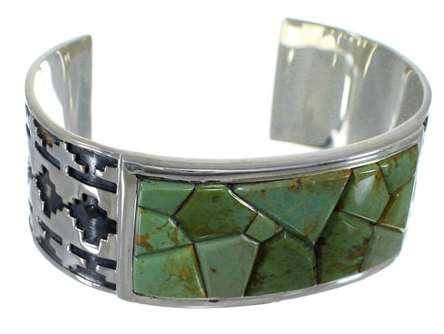 Turquoise Southwest Sterling Silver Sturdy Cuff Bracelet CX49269