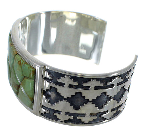 Turquoise Southwest Sterling Silver Sturdy Cuff Bracelet CX49269