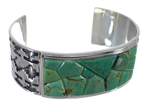 Turquoise Sterling Silver Sturdy Southwest Cuff Bracelet CX49272