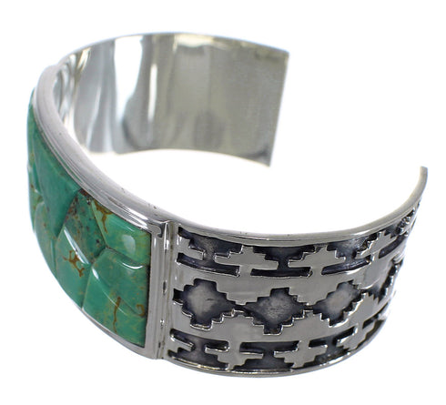 Turquoise Sterling Silver Sturdy Southwest Cuff Bracelet CX49272