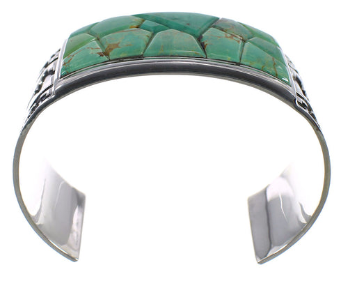 Turquoise Sterling Silver Sturdy Southwest Cuff Bracelet CX49272