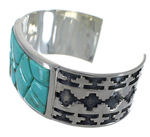 Sterling Silver Turquoise Well-Built Southwest Cuff Bracelet CX49274