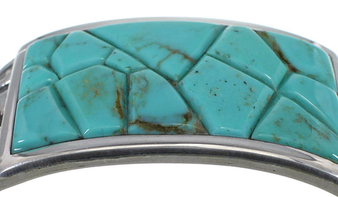 Sterling Silver Turquoise Well-Built Southwest Cuff Bracelet CX49274
