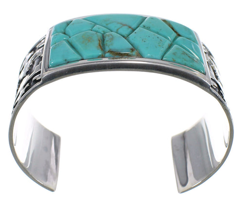 Sterling Silver Turquoise Well-Built Southwest Cuff Bracelet CX49274