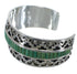 Southwest Turquoise Inlay Sterling Silver Heavy Cuff Bracelet CX49291