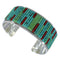 Genuine Silver Turquoise Coral Southwest Cuff Bracelet CX49438