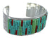 Genuine Silver Turquoise Coral Southwest Cuff Bracelet CX49438