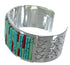 Genuine Silver Turquoise Coral Southwest Cuff Bracelet CX49438