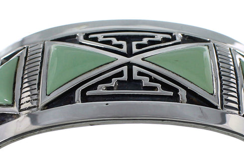 Turquoise Inlay Sterling Silver Southwestern Cuff Bracelet CX49454