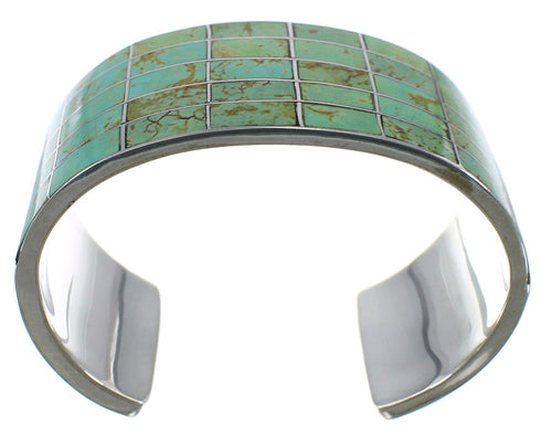 Sterling Silver Turquoise Inlay Southwestern Cuff Bracelet CX49537
