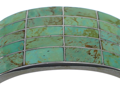 Sterling Silver Southwestern Turquoise Inlay Cuff Bracelet CX49539