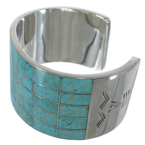 Southwestern Turquoise Authentic Sterling Silver Cuff Bracelet CX49546