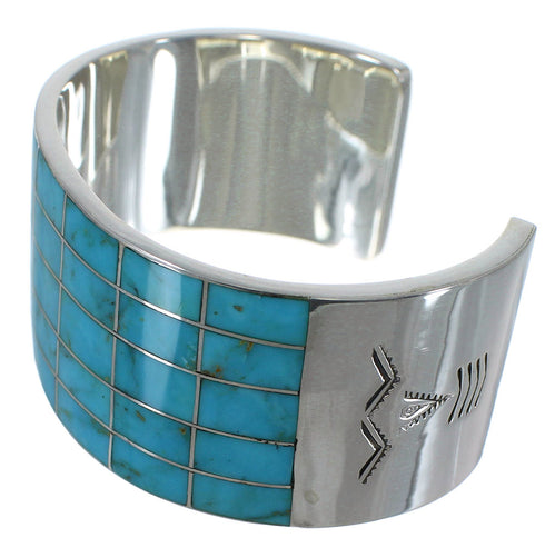 Southwestern Authentic Sterling Silver Turquoise Cuff Bracelet CX49548