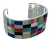 Sterling Silver Multicolor Inlay Southwest Cuff Bracelet CX49549
