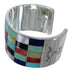 Southwest Multicolor Inlay Sterling Silver Cuff Bracelet CX49552