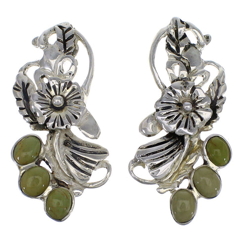 Authentic Sterling Silver Turquoise Flower Post Earrings AX49462