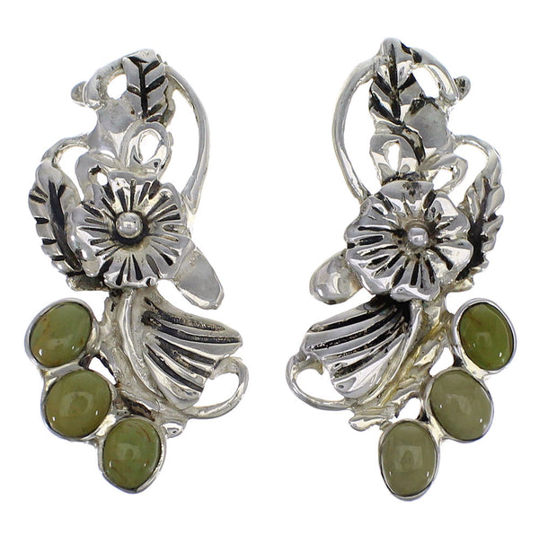 Authentic Sterling Silver Turquoise Flower Post Earrings AX49462