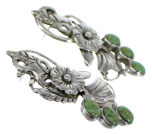 Southwestern Silver Turquoise Flower Post Earrings AX49466