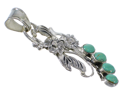 Authentic Sterling Silver Turquoise Flower Pendant AX49591