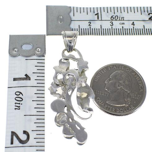 Authentic Sterling Silver Turquoise Flower Pendant AX49591