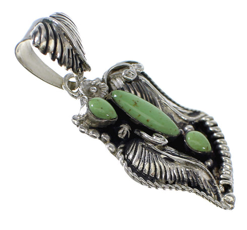 Sterling Silver Southwestern Turquoise Feather Pendant AX49626
