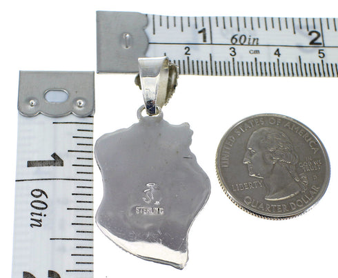 Sterling Silver Southwestern Turquoise Feather Pendant AX49626