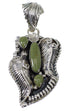 Silver Southwestern Turquoise Feather Pendant AX49632