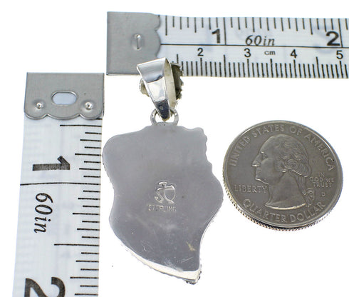 Silver Southwestern Turquoise Feather Pendant AX49632