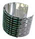 Turquoise Needlepoint Sterling Silver Sturdy Cuff Bracelet CX49555