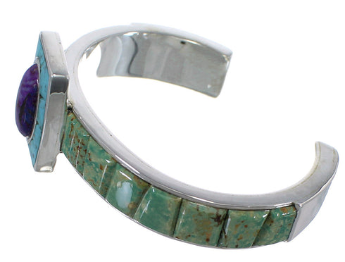 Multicolor Turquoise Southwest Sterling Silver Cuff Bracelet CX49629