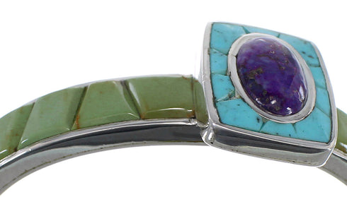 Sterling Silver Multicolor Turquoise Southwest Cuff Bracelet CX49633