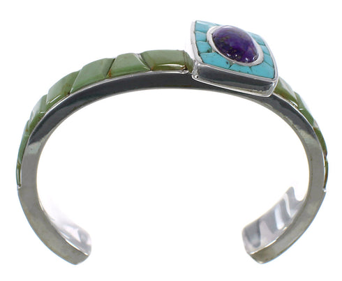 Sterling Silver Multicolor Turquoise Southwest Cuff Bracelet CX49633
