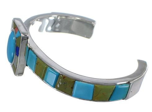 Southwest Multicolor Genuine Sterling Silver Cuff Bracelet CX49644