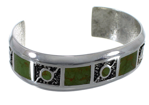 Turquoise Genuine Sterling Silver Southwest Cuff Bracelet CX49652