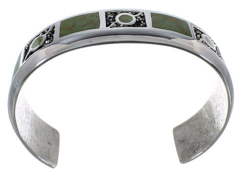 Turquoise Genuine Sterling Silver Southwest Cuff Bracelet CX49652