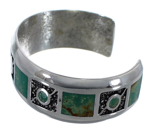 Southwest Genuine Sterling Silver Turquoise Cuff Bracelet CX49655