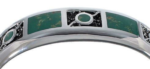 Southwest Genuine Sterling Silver Turquoise Cuff Bracelet CX49655